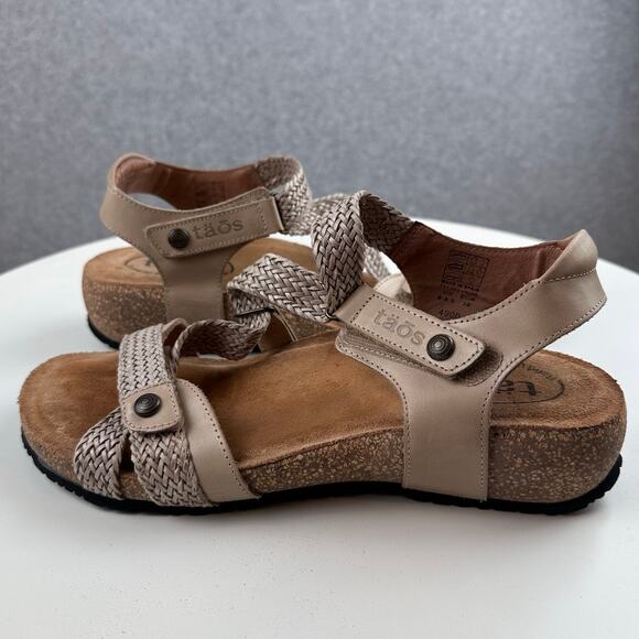 Taos Trulie Sandal US 8-8.5 | EU 39 Stone Woven Leather Strappy Adjustable New - Picture 5 of 15